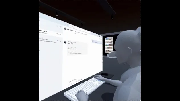 Email on the office screen