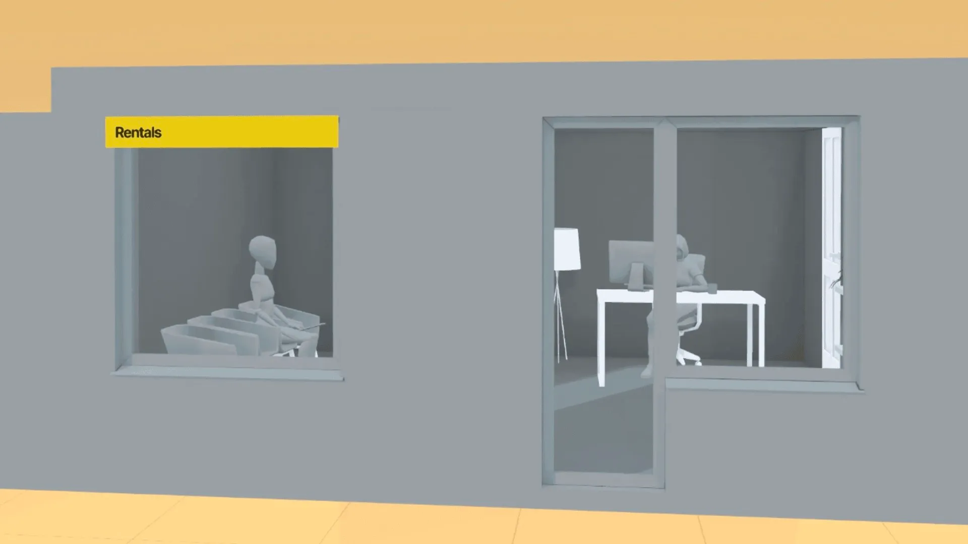 Imported office environment, customised piece by piece