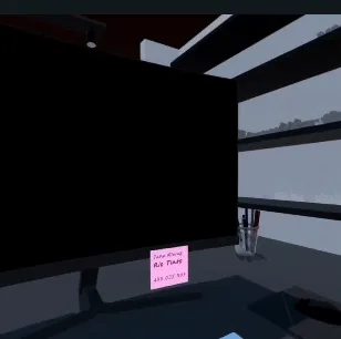 Sticky note on the monitor