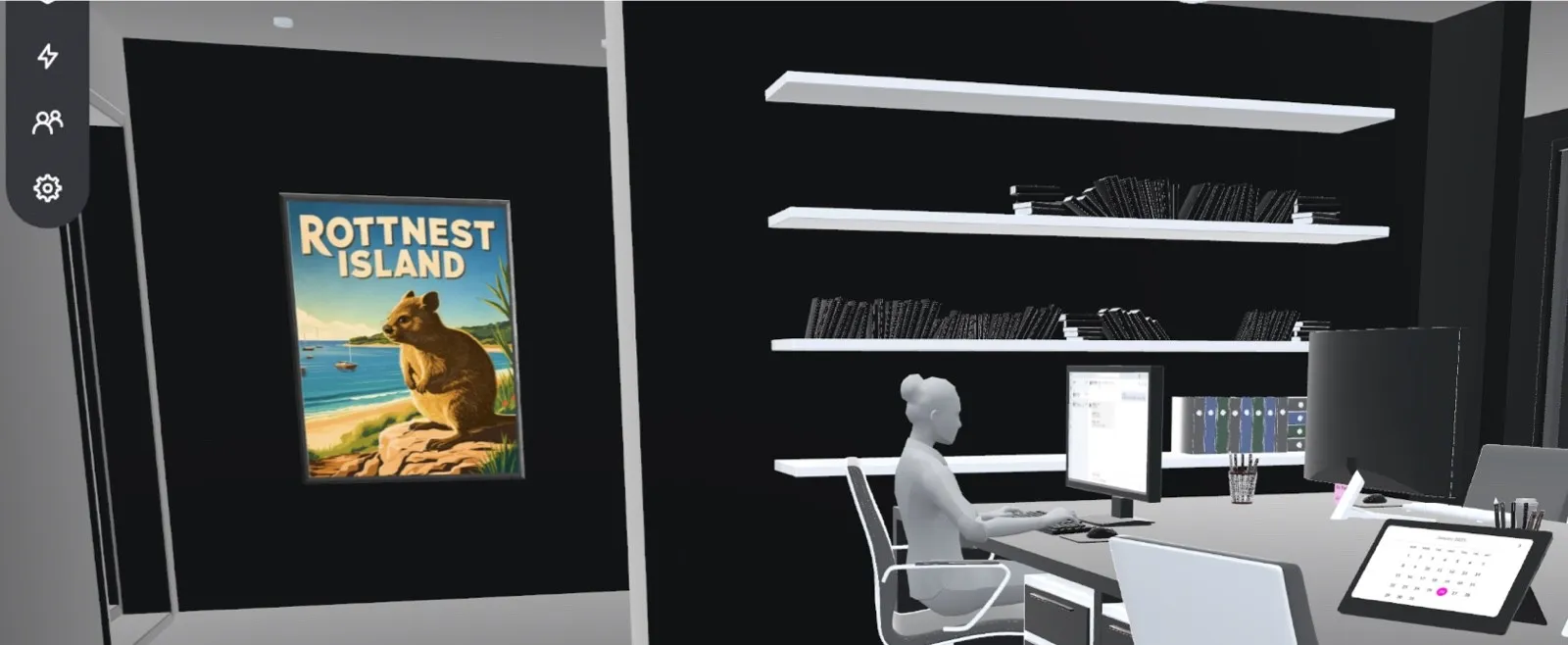 Rottnest Island poster and calendar in the VR office