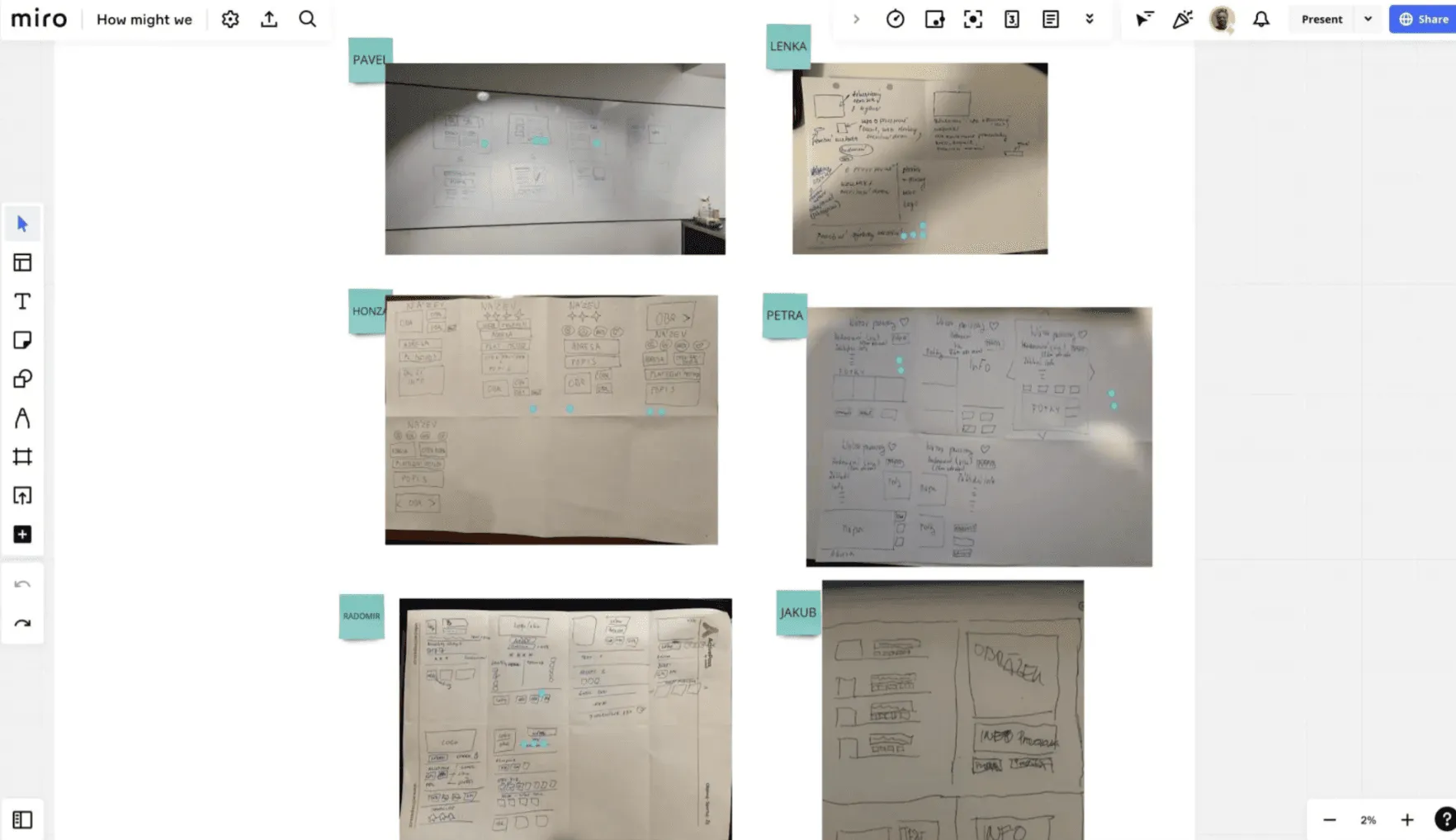 Crazy 8's sketches