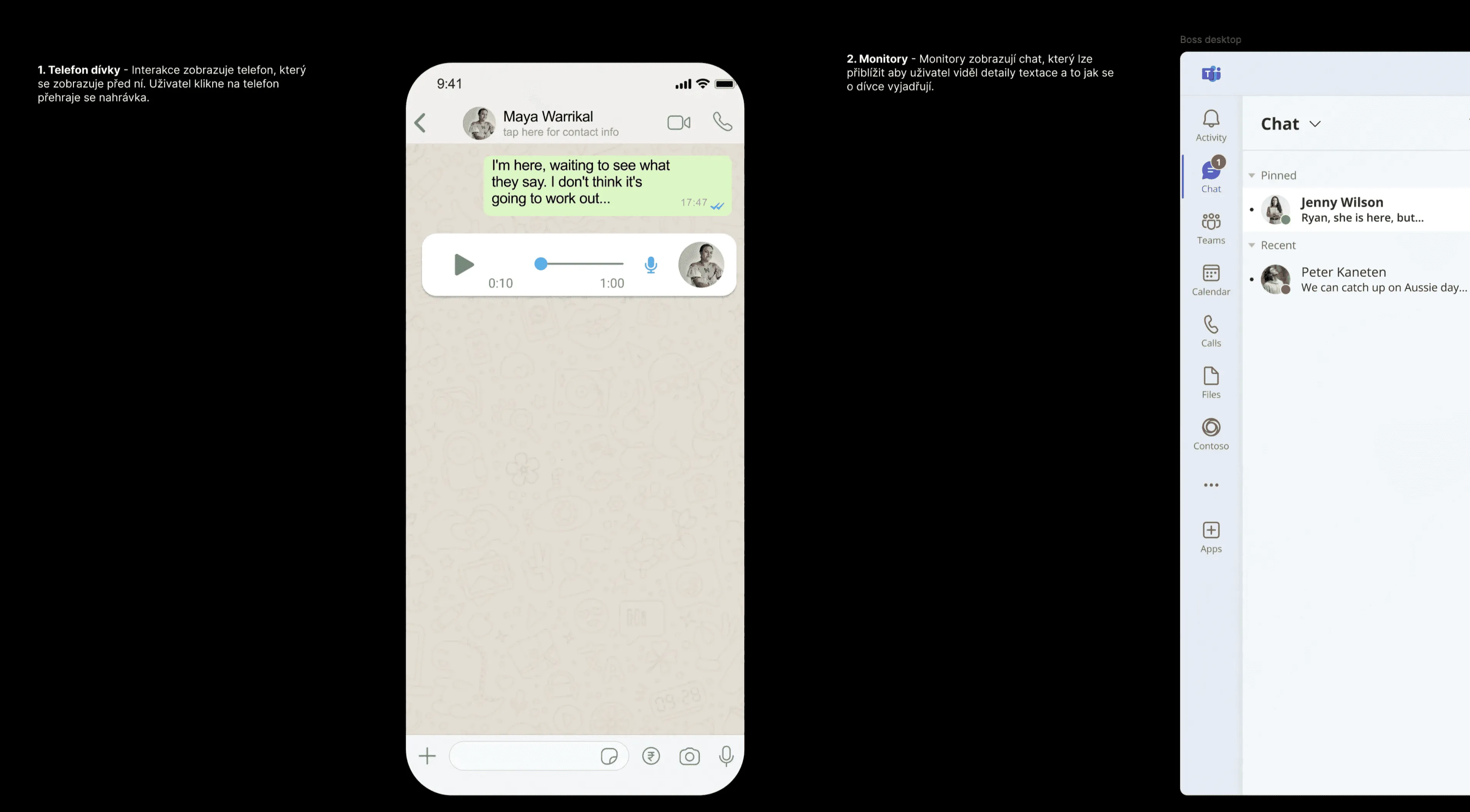WhatsApp chat with Maya Warrikal and a voice message