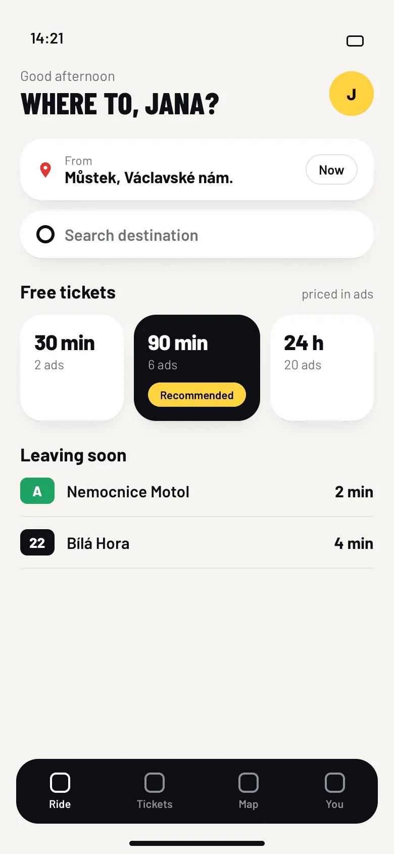 Home with fares priced in ads